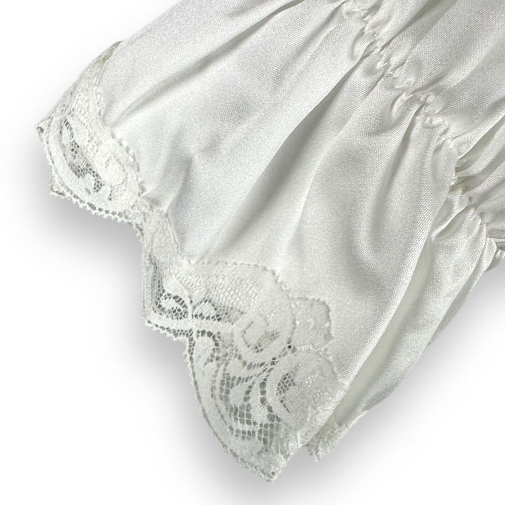 VTG Barbizon Nightgown Women's sz Med Embroidered Ruffle Lace Pearl Button GUC - Picture 3 of 11